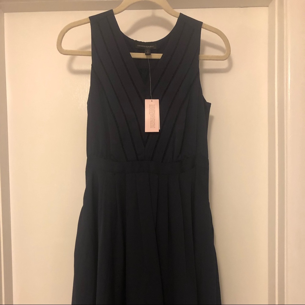 Banana Republic Navy Blue Silk Dress